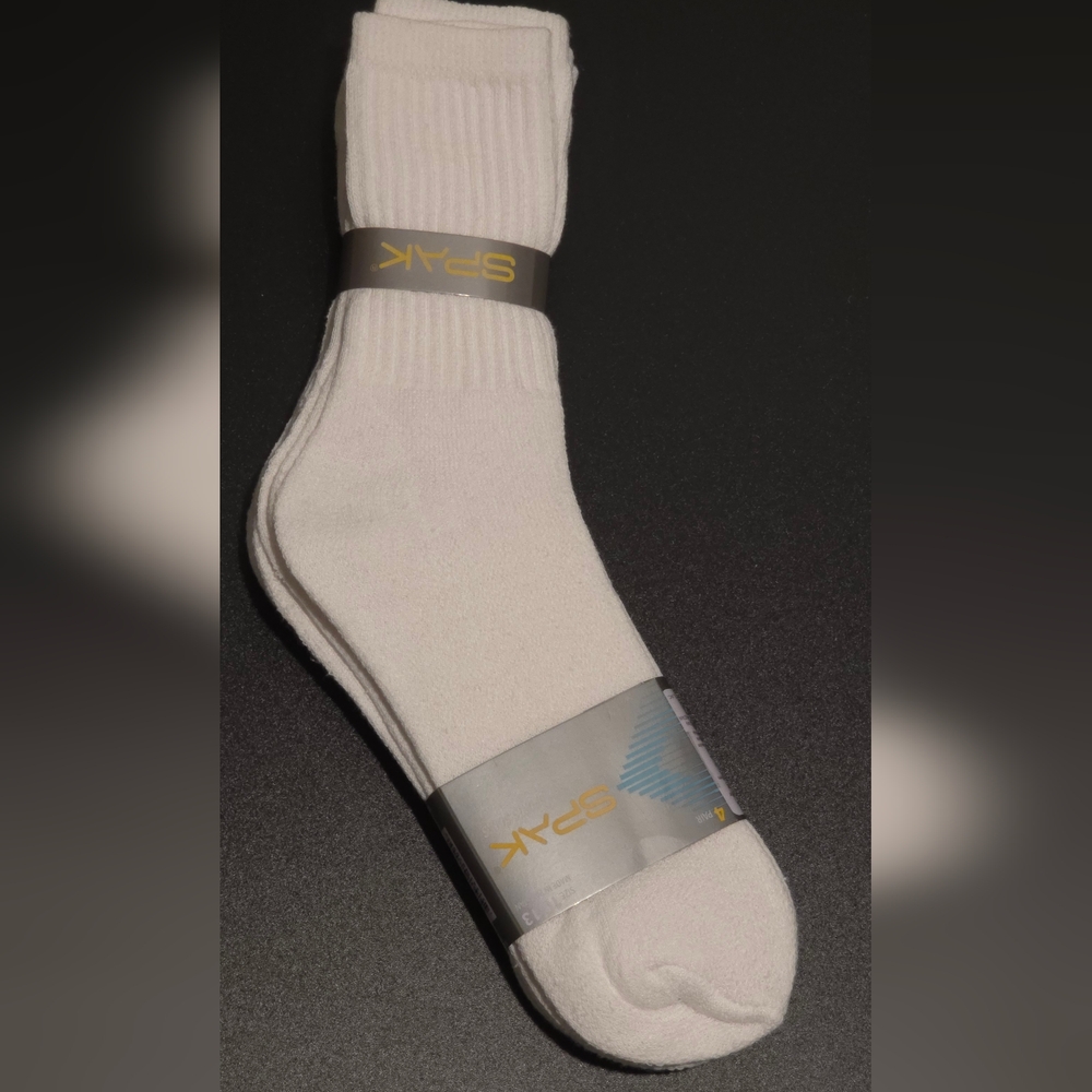 SPAK White Sports Socks 4 Pair